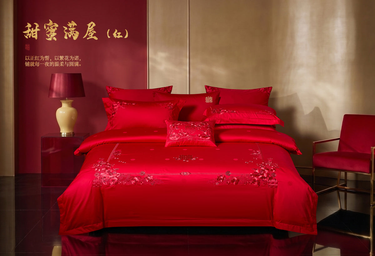 Home of Happiness wedding bedding by QiCai Home
