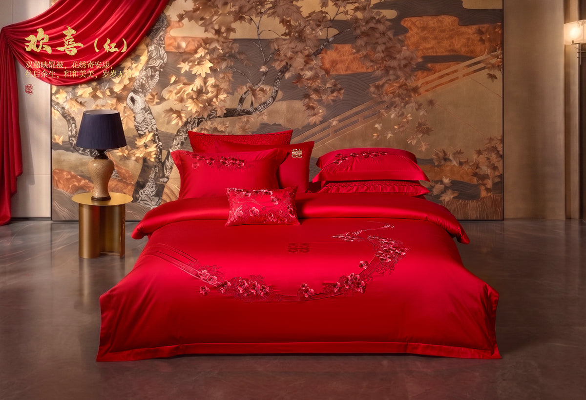 Joyful Union wedding bedding by QiCai Home