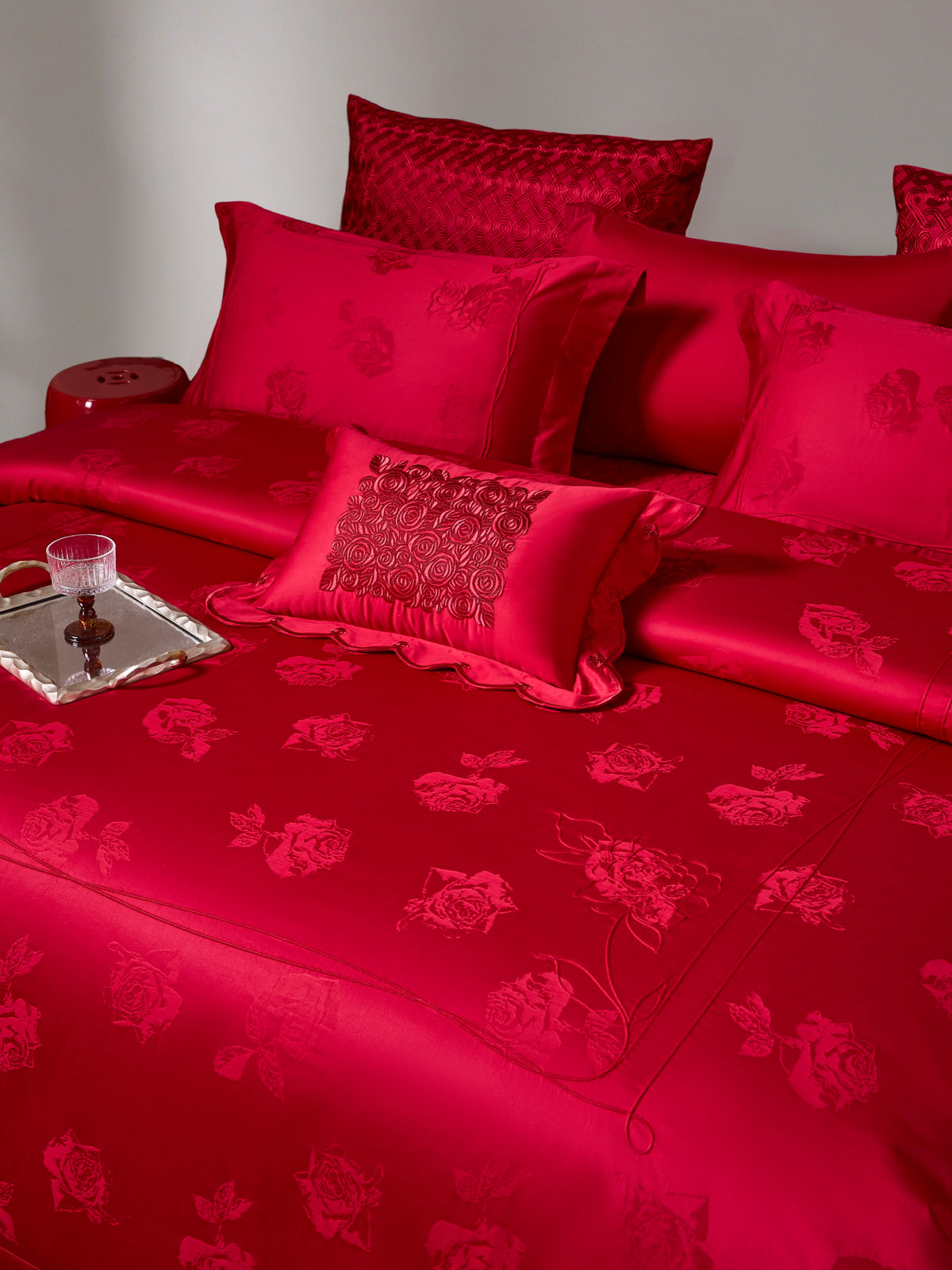 Rose Romance Wedding Bedding — 4-Piece Set