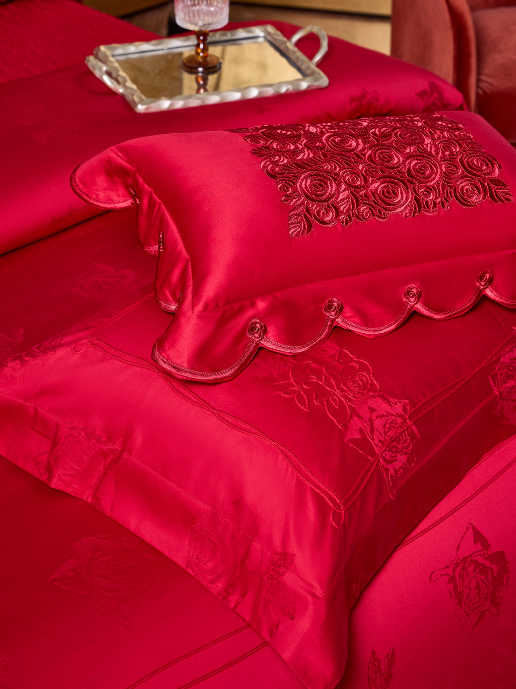 Rose Romance Wedding Bedding — 4-Piece Set