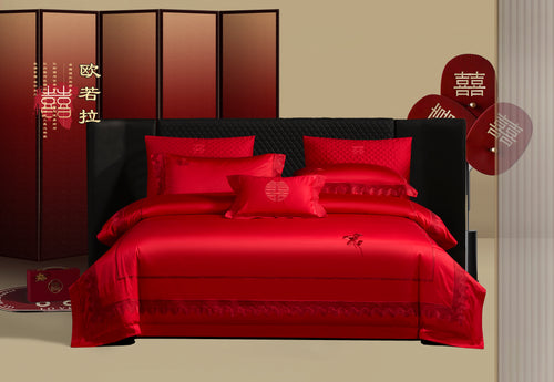 Aurora wedding bedding by QiCai Home